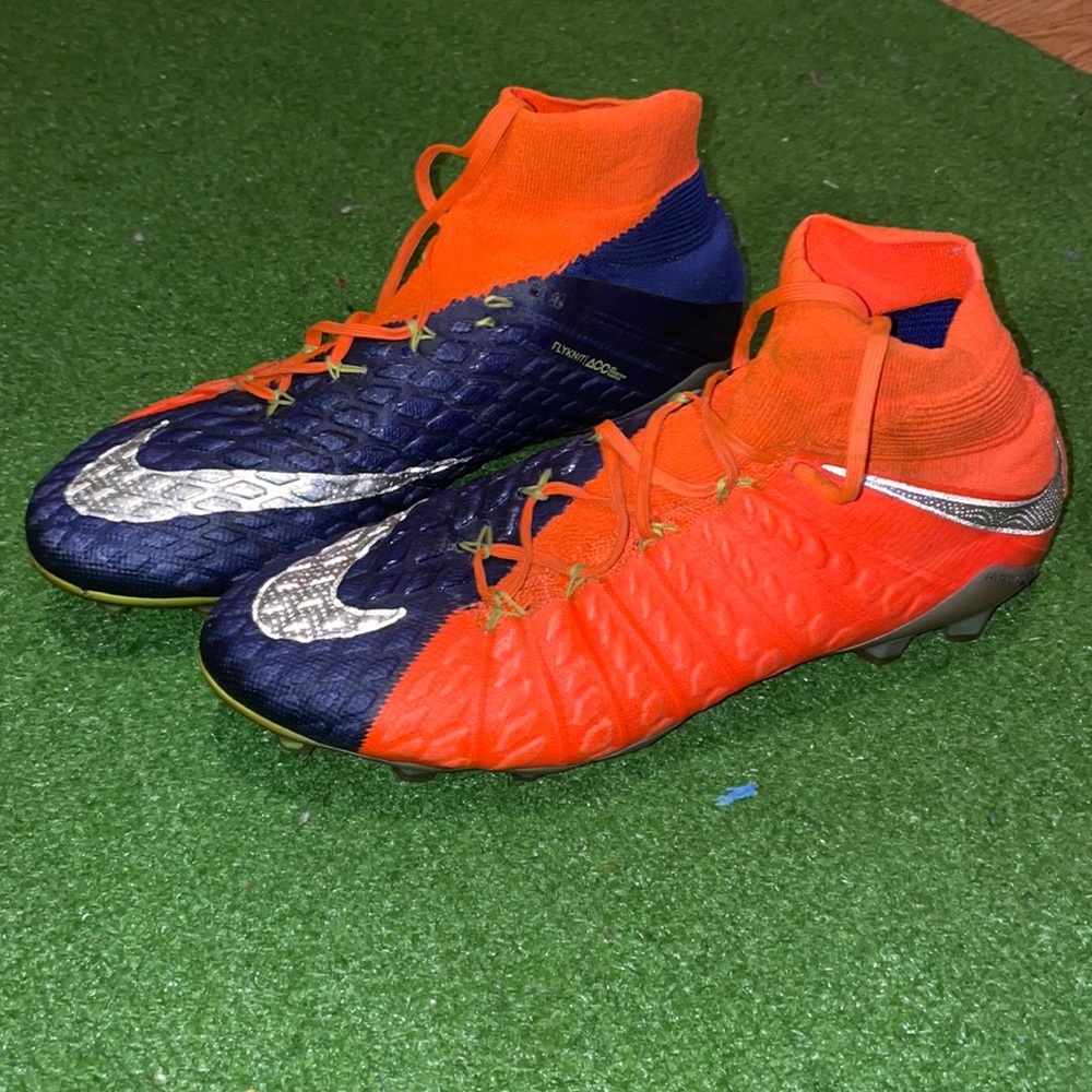 RARE Nike Hypervenom Phatal III split orange/purple football boots size 11.5